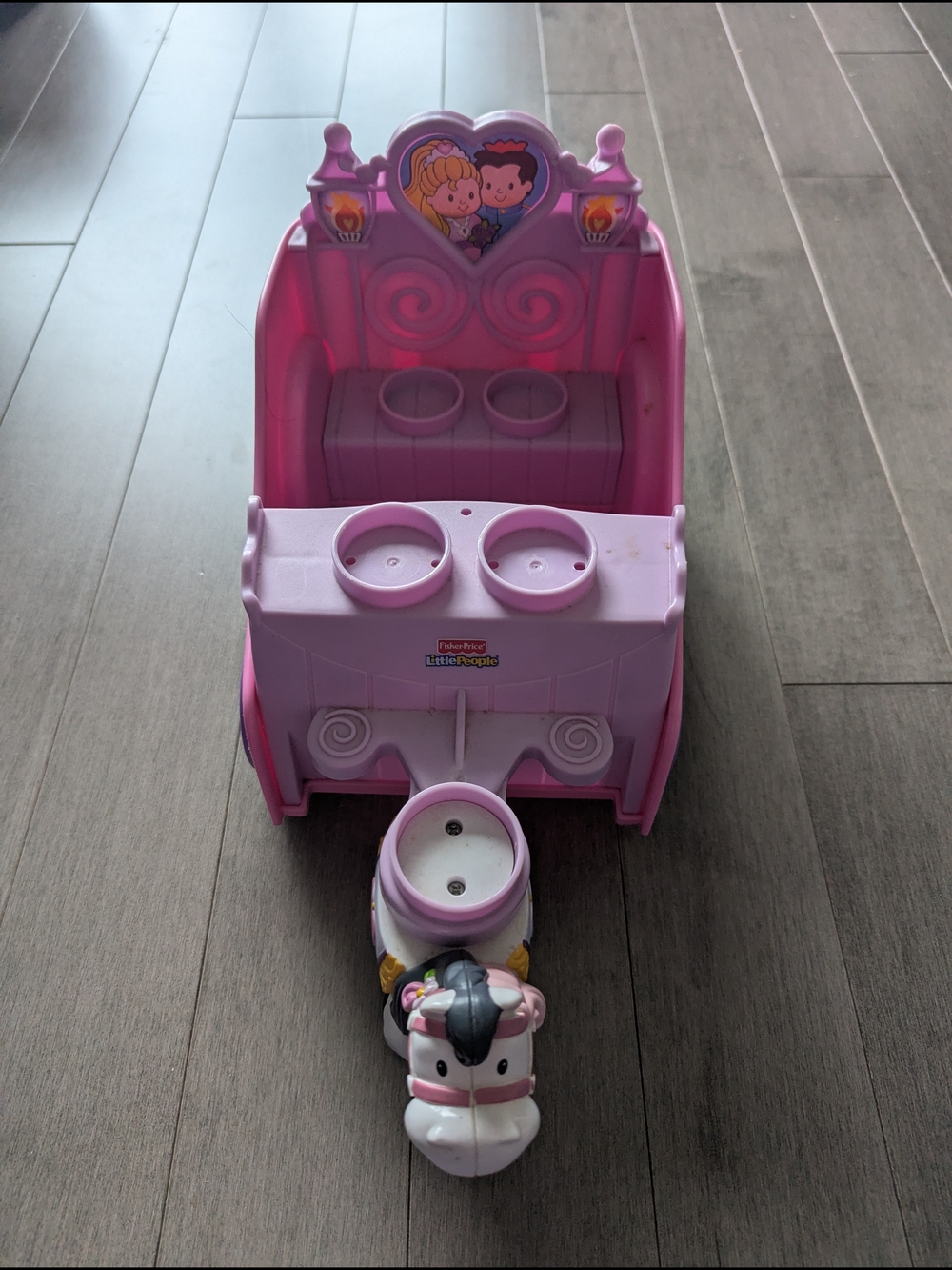 Fisher-Price Pink & Purple Princess Carriage with Horse Little People Princess